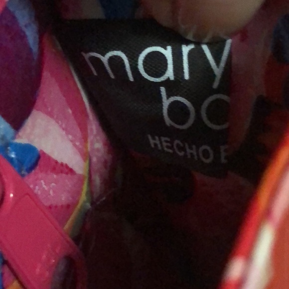 Mary Jane Bags Oilcloth Bag Clutch 3D Bow Detail Floral Fuchsia Wristlet - Picture 13 of 14